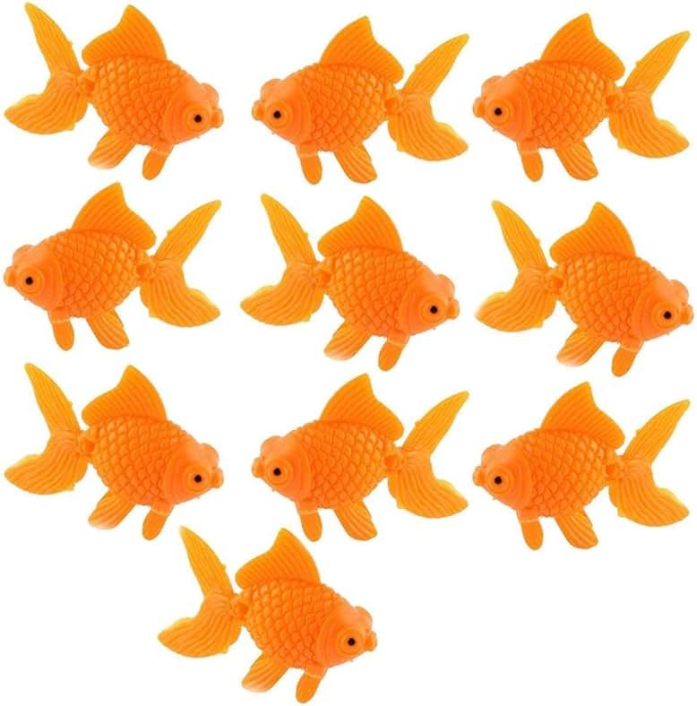 XMHF Aquarium Fish Bowl Tank Artificial Floating Plastic Orange Decor Goldfish Ornament Fish Tank Decoration 10PCS - Product Image