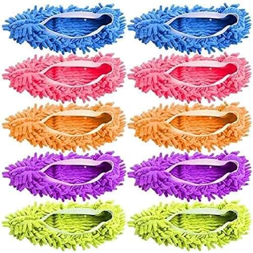 Tamicy Mop Slippers Shoes 5 Pairs (10 Pieces) - Microfiber Cleaning House Mop Slippers Floor Cleaning Tools Shoe Cover Soft Washable Reusable Microfiber Foot Socks Floor Cleaning Tools Shoe Cover | Microfiber, Washable, Reusable, Floor Cleaning Tools, Shoe Cover,Mop Slippers Shoes, - Product Image