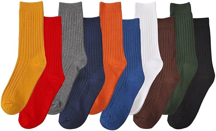 CHUNG Men Coloured Cotton Socks Unisex Novelty Solid Dress Sox Colorful Fashion Fun 6-13 Casual Crew Business Sports - Product Image