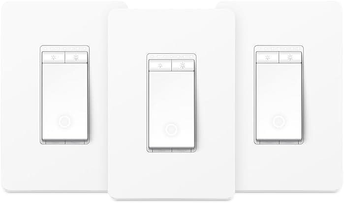 Kasa Smart Dimmer Switch HS220P3, Single Pole, Needs Neutral Wire, 2.4GHz Wi-Fi Light Switch Works with Alexa and Google Home, UL Certified,, No Hub Required, 3-Pack - Product Image
