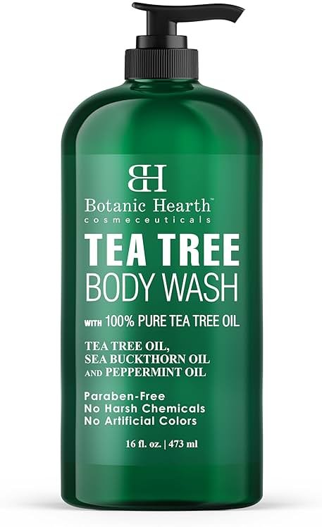 Botanic Hearth Tea Tree Body Wash -16 fl oz- All-Natural & Odor-Control Shower Gel for Acne, Athlete’s Foot, Ringworm, Jock Itch & Healthy Skin, Sulfate & Paraben Free, for Men & Women - Product Image