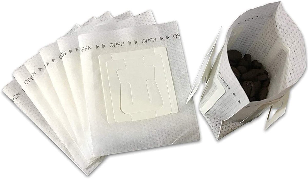 50Pcs Portable Coffee Filter Paper Bag Hanging Ear Drip Coffee Bag Single Serve Disposable Drip Coffee Filter Bag Perfect for Travel, Camping, Home, Office - Product Image