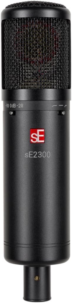 SE ELECTRONICS sE2300 Multi-Pattern Large Diaphragm Condenser Mic with Shockmount & Filter - XLR Condenser Mic for Vocals - Professional Studio Microphone for Recording - Product Image