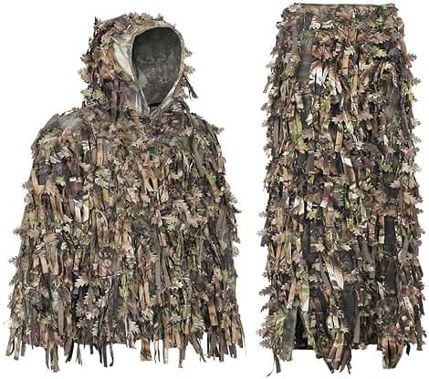 AUSCAMOTEK Ghillie Suit 3D Hybrid Camo Camouflage Lightweight Clothing Outdoor Gear Ghillie Suits, M/L & XL/XXL - Product Image