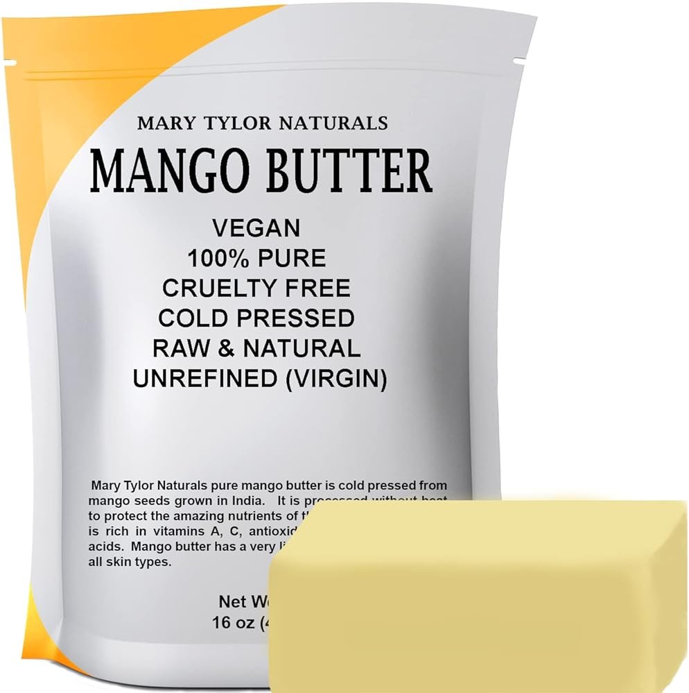 Mary Tylor Naturals Mango Butter 1 lb Cold Pressed, Unrefined,Raw Pure Mango Butter — - Product Image