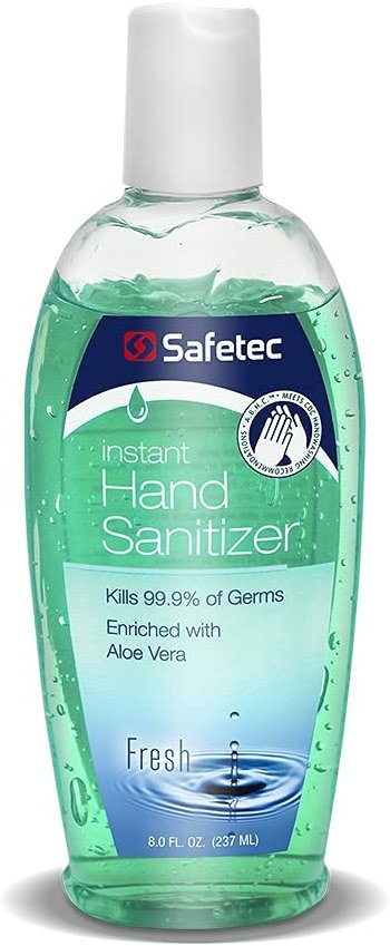 Safetec Hand Sanitizer Fresh Scent, 8 oz. squeeze bottle (24 bottles/case) - Product Image