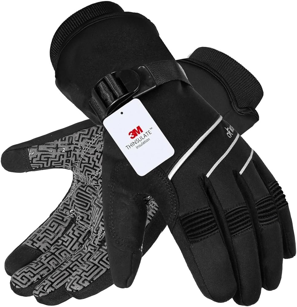 MOREOK Waterproof & Windproof -30°F Winter Gloves for Men/Women, 3M Thinsulate Thermal Gloves Touch Screen Warm Gloves for Skiing,Cycling,Motorcycle,Running - Product Image