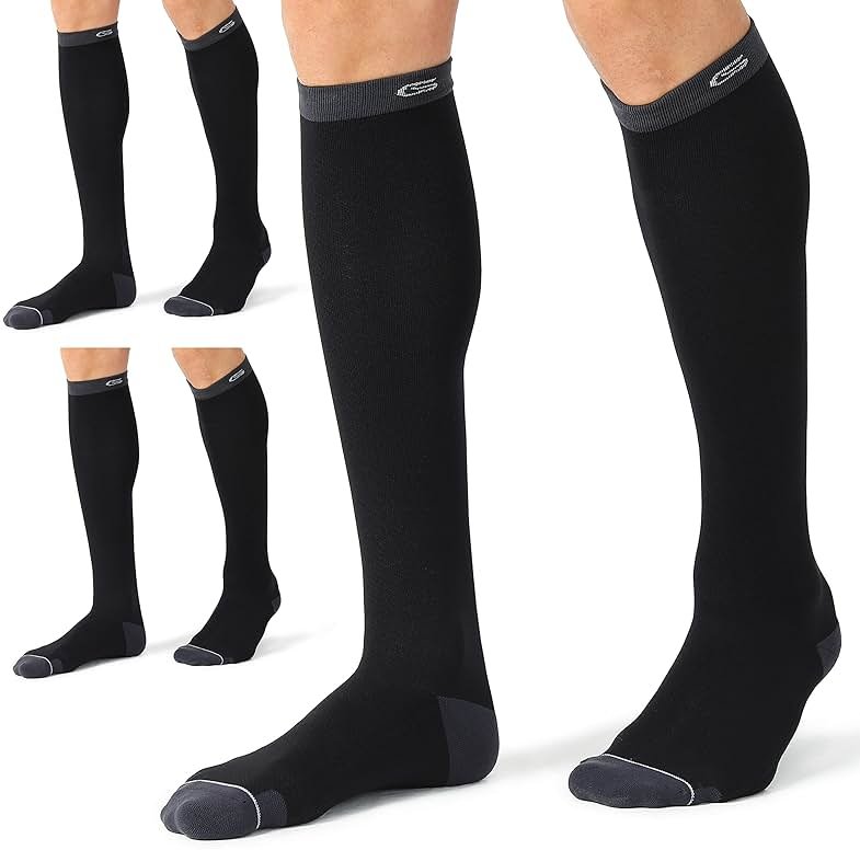 CelerSport 3 Pairs Compression Socks for Men and Women Running Support Socks - Product Image