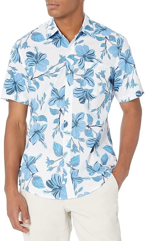 Amazon Essentials Men's Short-Sleeve Button-Down Print Shirt - Product Image