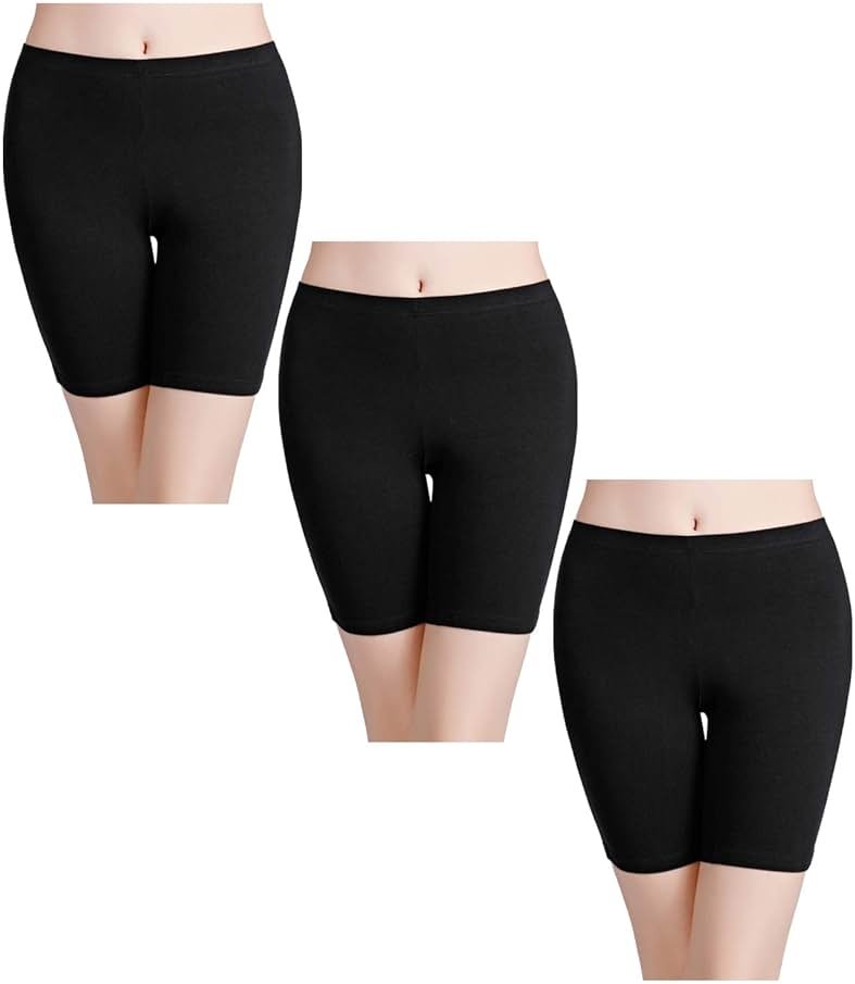 wirarpa Women's Anti Chafing Cotton Underwear Boy Shorts Long Leg Boyshorts Panties 3 Pack - Product Image