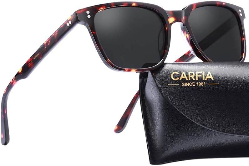 CARFIA Polarized Men's Sunglasses UV400 Protection for Driving Fishing Cool Man Acetate Shades CA5354 - Product Image