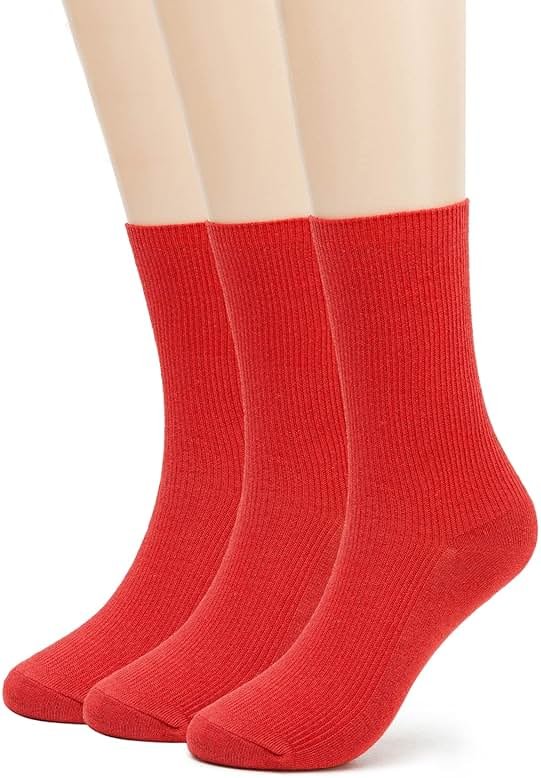Remorty Womens Colorful Basic Sock -Unique Knit Cotton Crew Socks 3 Pack - Product Image