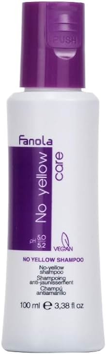 Fanola No Yellow Shampoo Travel Size - With Purple Violet Pigments To Eliminate Unwanted Yellow Tones & Brassiness In Platinum, Light Blonde, Gray, Bleached, or Highlighted Hair 3.38oz - Product Image