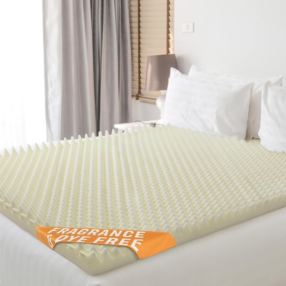 Vaunn Medical Egg Crate Mattress Topper, Fragrance-Free, Dye-Free, Convoluted Foam for Pain Relief on Pressure Sores, Ventilated Therapeutic Support and Recovery, Hospital Bed Twin (78" x 34") - Product Image