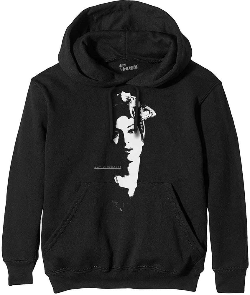 Men's Amy Winehouse Scarf Portrait Hooded Sweatshirt XX-Large Black - Product Image
