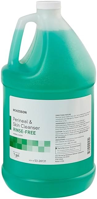 McKesson Perineal Skin Cleanser, 1 Gallon [Pack of 1] Rinse-Free Body Wash for Incontinence or Ostomy Care, Herbal Scent - Product Image