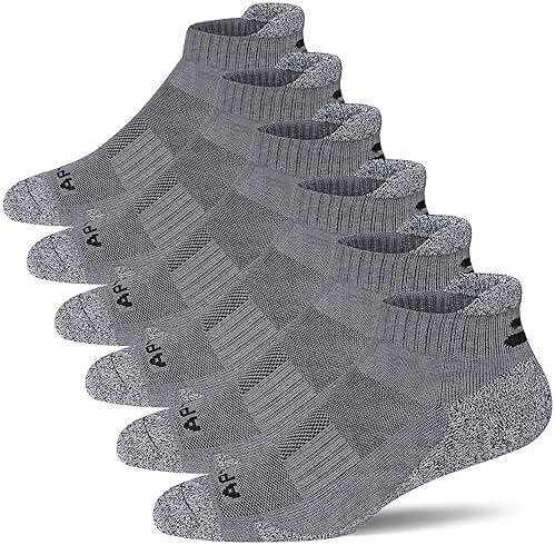 APTYID Men's Cushioned Athletic Running Ankle Socks (6 Pairs) - Product Image
