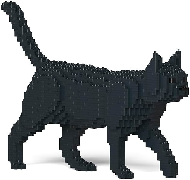 JEKCA Cat 07S-M02 | Black Cat Plastic Building Blocks | Age 14+ - Product Image