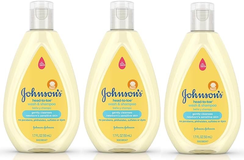 Johnsons Baby Head To Toe Wash And Shampoo 3 pack 1.7 Ounce Each - Product Image
