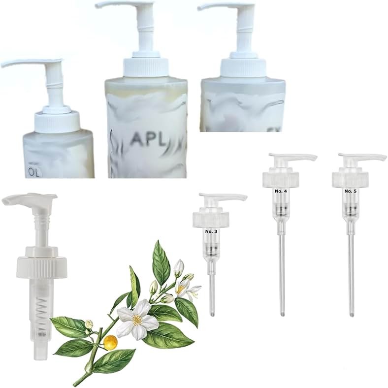 Dispenser Pumps Compatible with Olaplex No. 4 Fine Hair Shampoo, No. 5 Fine Hair Conditioner 8.5oz/250ml & No. 3 Hair Perfector 3.3oz, Three White Pumps Only, by Ultra Essentials (No.3, No.4 & No.5) - Product Image