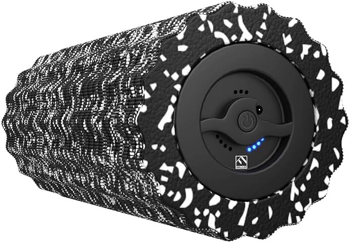 FITINDEX Vibrating Foam Roller for Muscle Deep Tissue, Back Pain Relief, Leg Foot Neck Massager, Exercise, Pilates, Muscle Recovery, Physical Therapy, 4-Speed, Rechargeable, Black - Product Image