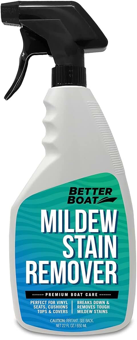 Better Boat Mold and Mildew Stain Remover 22oz Spray for Fabric Vinyl Tile Grout, Removes Mold Stains on Boat Seats Bathroom Shower Patio Furniture Carpet Canvas - Product Image