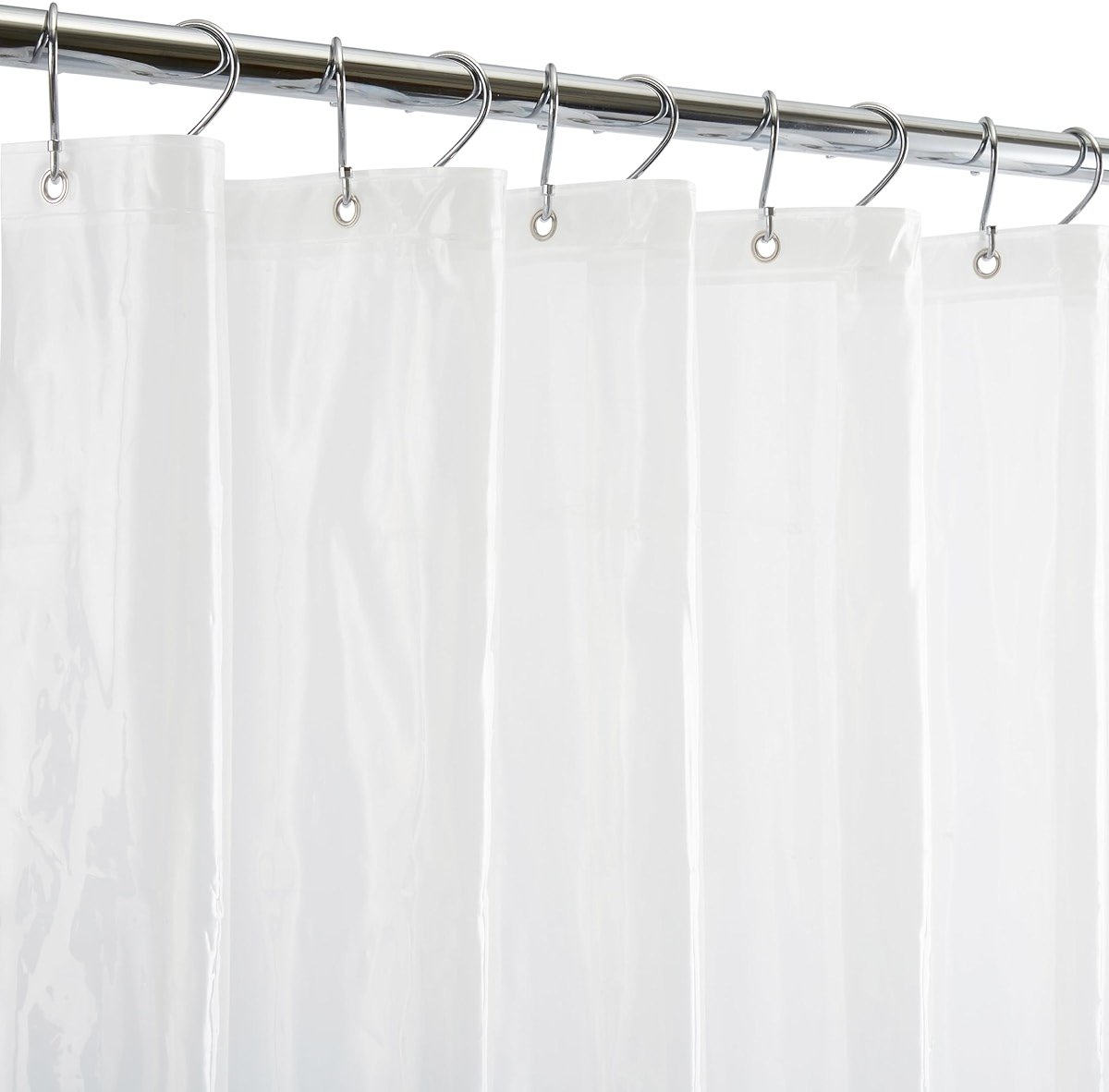 Bath Bliss Heavy Duty Shower Curtain Liner, 3 Magnet Hem, White - Product Image