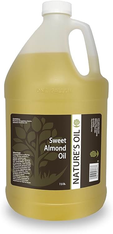 Sweet Almond Oil Gallon - 100% Pure Carrier for Massage, Diluting Essential Oils, Aromatherapy, Hair & Skin Care Benefits, Moisturizer & Softener - by Nature's Oil. - Product Image