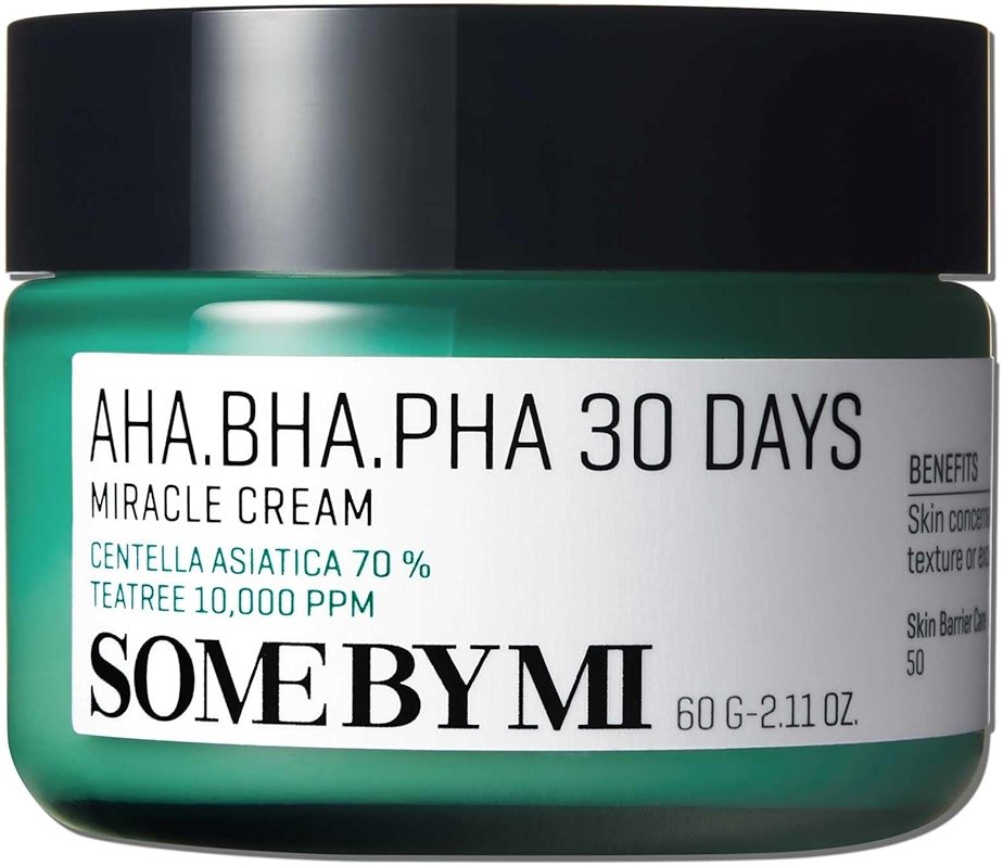 SOME BY MI AHA BHA PHA 30 Days Miracle Cream - 2.02oz, 60ml - Mild Exfoliating Salicylic Acid & Centella Face Moisturizer for All Skin Types - Daily Soothing & Clarifying Face Cream - Korean Skin Care - Product Image