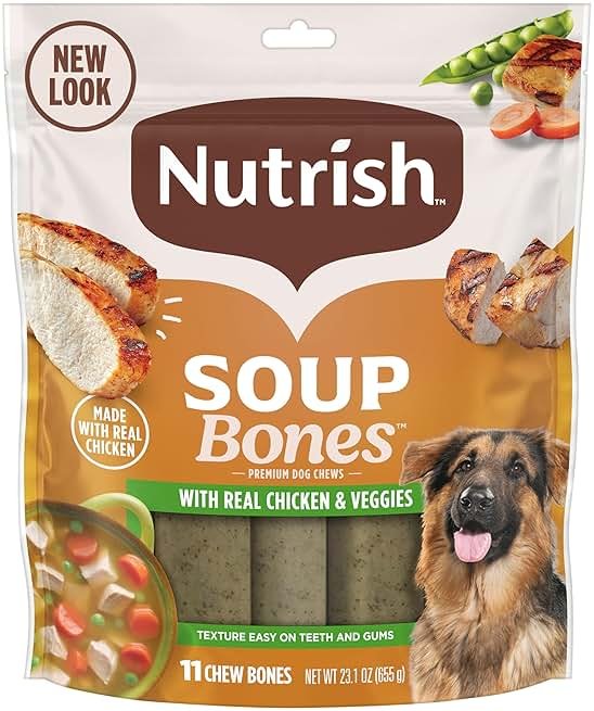 Nutrish Soup Bones Premium Dog Chews with Real Chicken and Veggies, 11 Chews, Packaging May Vary (Rachael Ray) - Product Image