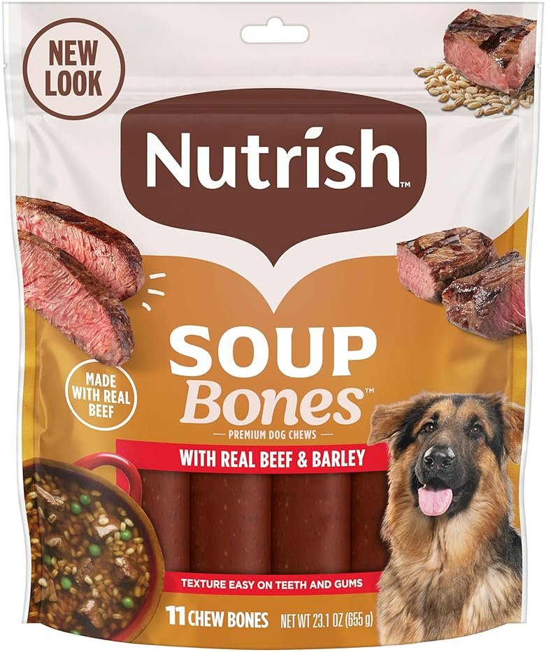 Nutrish Soup Bones Premium Dog Chews with Real Beef and Barley, 11 Chews, Packaging May Vary (Rachael Ray) - Product Image