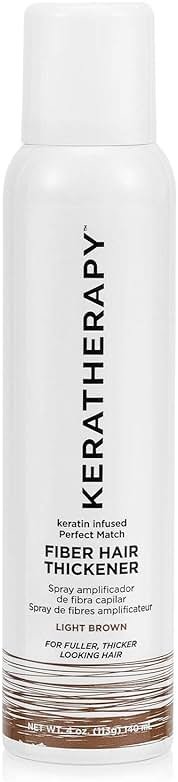 Keratherapy Keratin Infused Perfect Match Fiber Hair Thickener Spray, Light Brown, 4 fl. oz., 140 ml - Volumizing, Thickening, & Concealing Hairspray for Scalp Coverage, Roots & Thinning Areas - Product Image