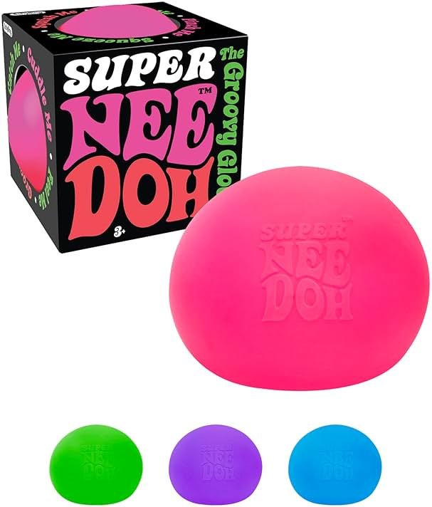 Schylling Brand Original Super Nee Doh Stress Ball Fidget Toy - Huge 4.5" in Diameter - Jumbo Squishy Squeezy Fun - Colors Assorted - Ages 3+ - Product Image