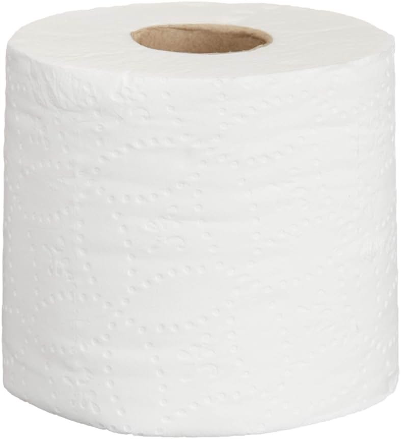 AmazonCommercial 2-Ply Ultra Plus Individually Wrapped Toilet Paper, White, Septic Safe, Compatible with Standard Dispensers, 400 Sheets per Roll (24 Rolls), 4.1 x 3.6 Sheet - Product Image
