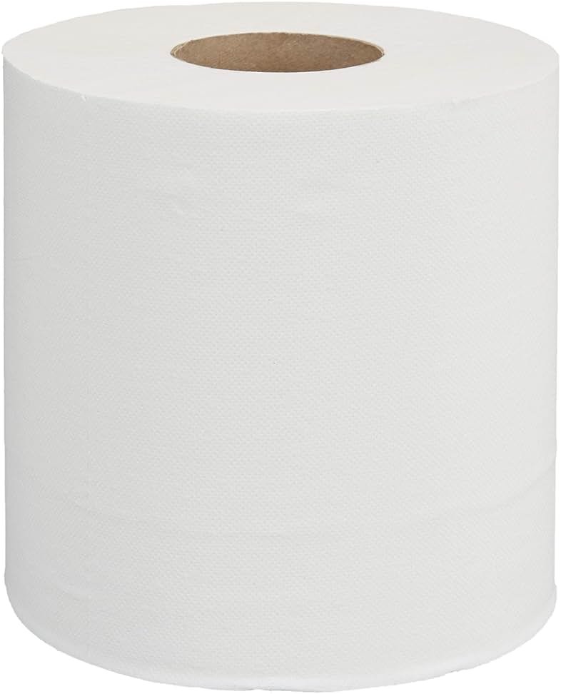 Amazon Basics 2-Ply White Centerpull Paper Towels | Bulk for Business | Compatible with Universal Dispensers | FSC Certified | 600 Towels per Roll (6 Rolls)(7.6 x 9 Sheet)(Previously AmazonCommercial) - Product Image