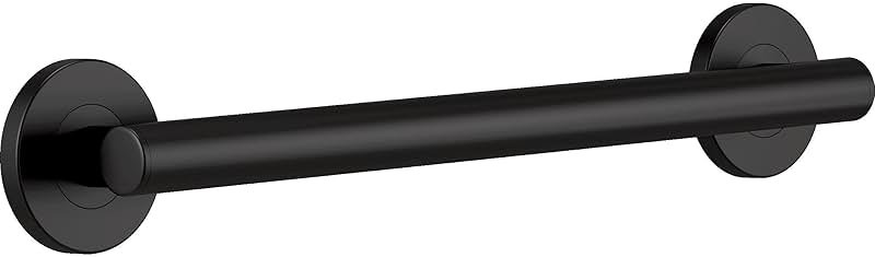 Delta Contemporary (1-Pack) 18' Shower Grab Bar ADA Compliant Matte Black 450 lb Capacity Bathroom Safety Handle for Shower, Bathtub | Wall Mounted Balance Assist, Handicap Grip 41818-BL - Product Image