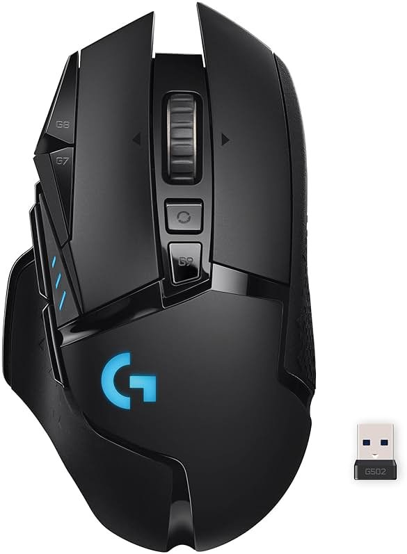 Logitech G502 Lightspeed Wireless Gaming Mouse with Hero 25K Sensor, PowerPlay Compatible, Tunable Weights and Lightsync RGB - Black - Product Image
