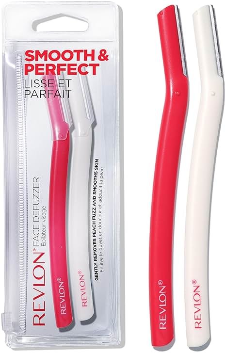 Revlon Face Defuzzers, High Precision Hair Removal and Dermaplaning Blade, Smooth Skin, Made with Stainless Steel, 2 Count - Product Image