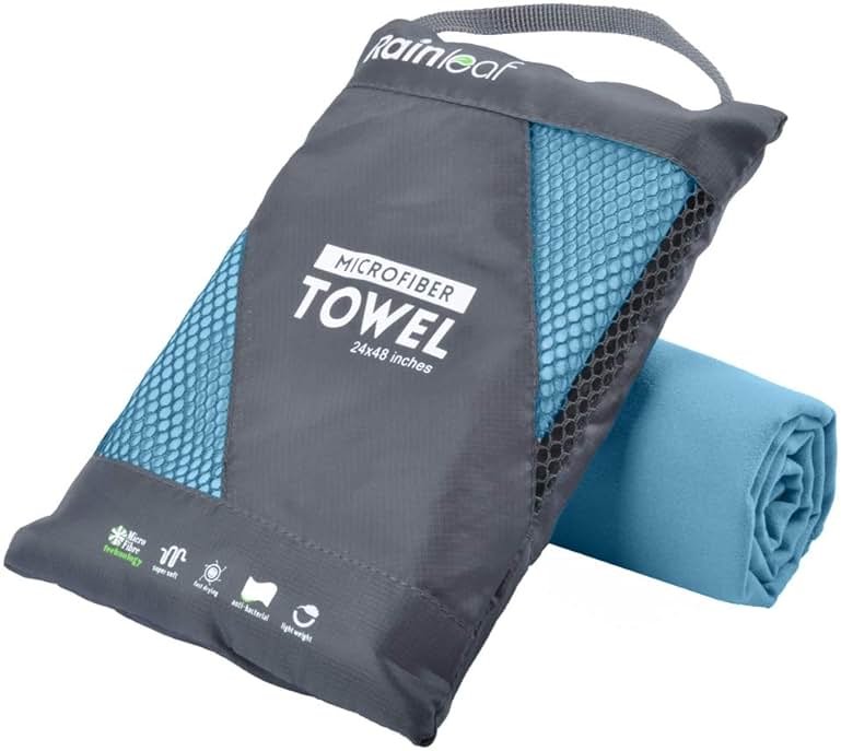 Rainleaf Microfiber Towel Perfect Travel & Gym & Camping Towel. Quick Dry - Super Absorbent - Ultra Compact - Lightweight. Suitable for Trip, Beach, Shower, Backpacking, Pool - Product Image