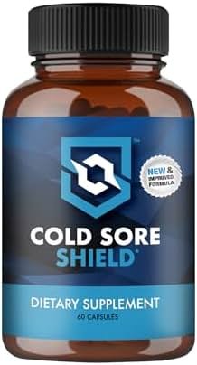 Cold Sore Shield | Daily Cold Sore Supplement Including L-Lysine & Natural Defense Ingredients | Around The Clock Support | 60 Count | Made in The USA - Product Image