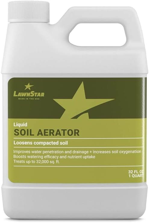 Liquid Lawn Aerator (32 fl oz) - Loosens & Conditions Compacted Soil - Alternative to Core and Mechanical Aeration - Improves Water Penetration & Drainage + Soil Oxygenation - American Made - Product Image