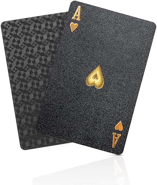 BIERDORF Diamond Waterproof Black Playing Cards, Poker Cards, HD, Deck of Cards (Black) - Product Image