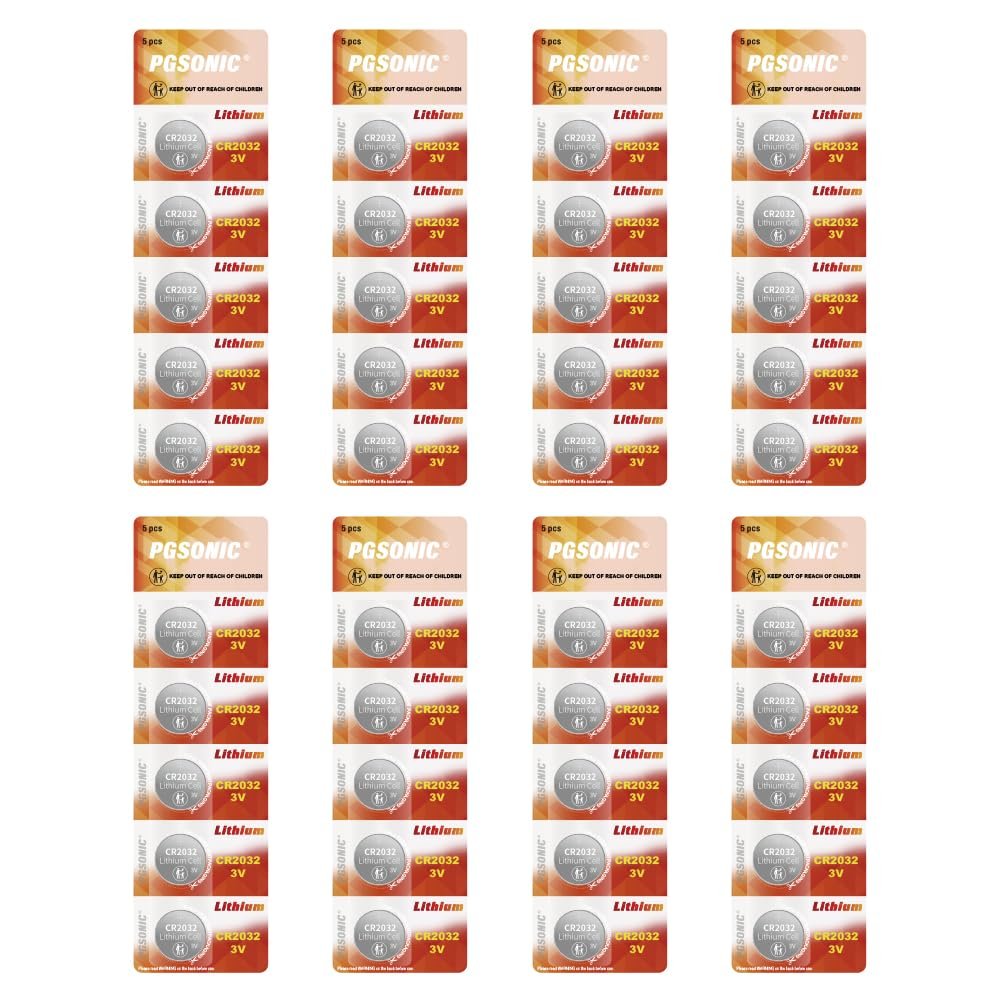 40 Pack CR2032 Batteries, 3V Lithium Coin Battery for Small Electronic Devices, 5 Year Shelf Life - Product Image