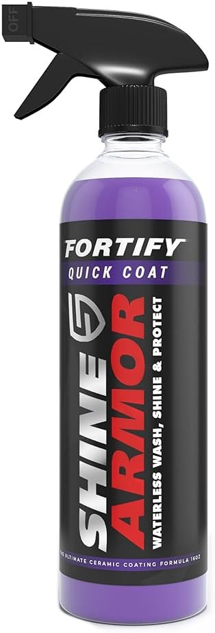 Car Wax Spray and Ceramic Coating for Cars - 3 in 1 Waterless Car Wash and Detailing - Quick Effect Coating Agent for Car - High Gloss Car Coating Spray, Shiny Car Stuff by Shine Armor - 8FlOz - Product Image