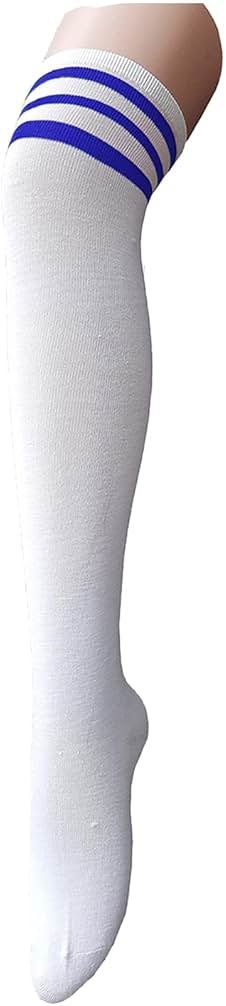 Zando Womens Stripes Thigh High Socks Thigh Highs Casual Knee High Stockings - Product Image