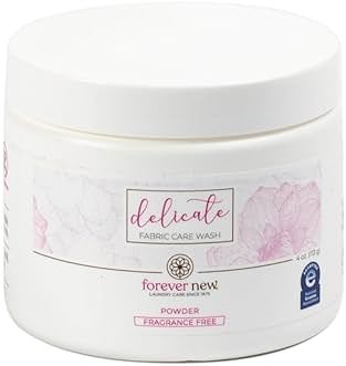 FOREVER NEW Delicate Hypoallergenic Laundry Detergent Powder - 6-8 Large Loads - Gentle washing detergent for Silk, Cashmere, Bra, Undergarments, Cotton, Wool, etc. - Unscented - 4oz - Product Image