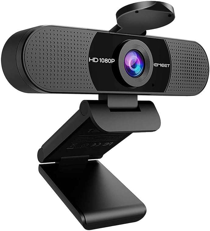 EMEET 1080P Webcam with Microphone, C960 Web Camera, 2 Mics Streaming Webcam, 90°FOV Computer Camera, Plug and Play USB Web Cam for Online Calling/Conferencing, Zoom/Teams/Facetime/YouTube, Laptop/PC - Product Image