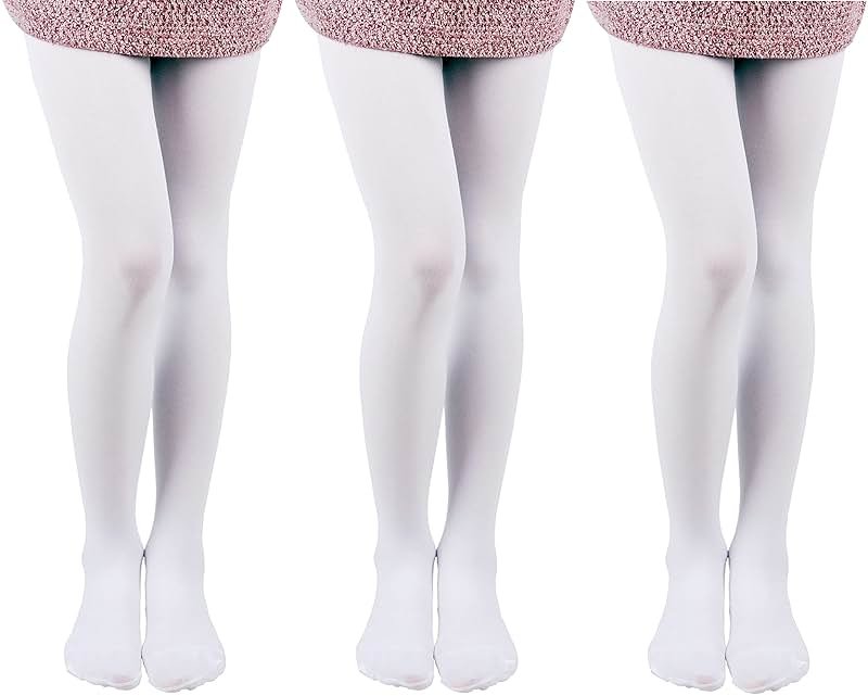 EVERSWE 3 Pairs Pack Girls Microfiber Tights Multiple Colors - Product Image