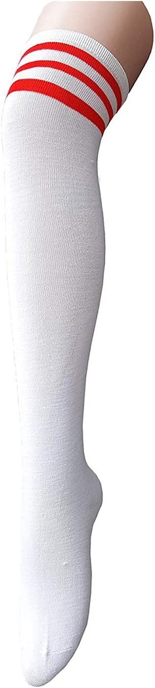 Zando Womens Stripes Thigh High Socks Thigh Highs Casual Knee High Stockings - Product Image