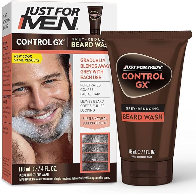 Just for Men Control GX Grey Reducing Beard Wash with Keratin, 4 Fl Oz (Packaging May Vary) - 6 Pack - Product Image